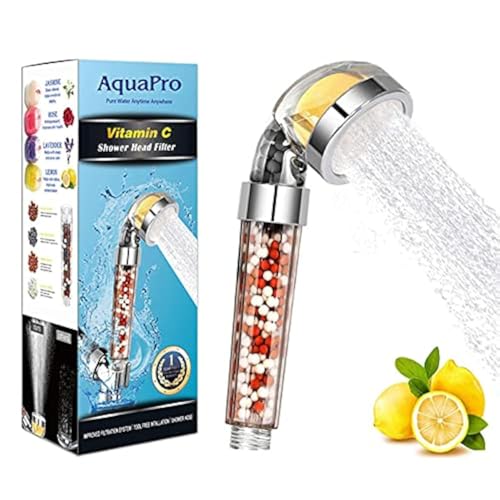 jingewell High Pressure Shower Head, Vitamin C Filter Shower Head, Water Saving Handheld Head Shower Chlorine & Fluoride Filter Helps Dry Skin & Hair Loss (Vitamin C Shower Head) - Image 1