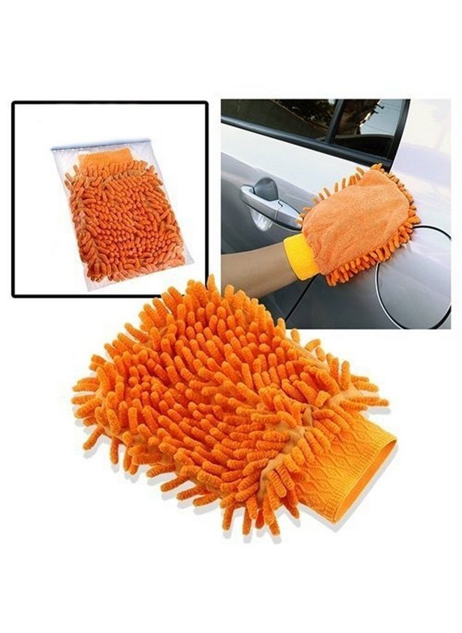 Tim Hawk Microfiber Super Soft Hand Glove (Set Of 2) Duster Washing Mitt Single Side Gloves