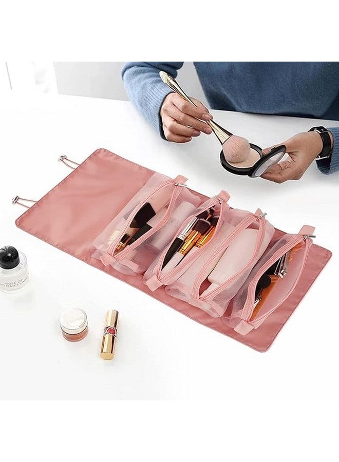 GNOLY Travel Toiletry Bag 4 in 1 Hanging Roll-Up Foldable Portable Detachable Cosmetic Organizer Bag Makeup Pouch for Women (1Pcs) - Image 3