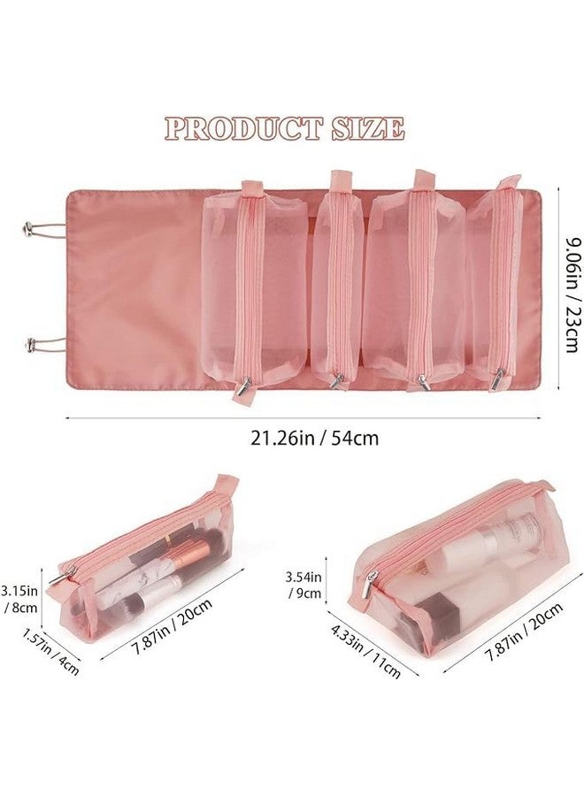GNOLY Travel Toiletry Bag 4 in 1 Hanging Roll-Up Foldable Portable Detachable Cosmetic Organizer Bag Makeup Pouch for Women (1Pcs) - Image 2