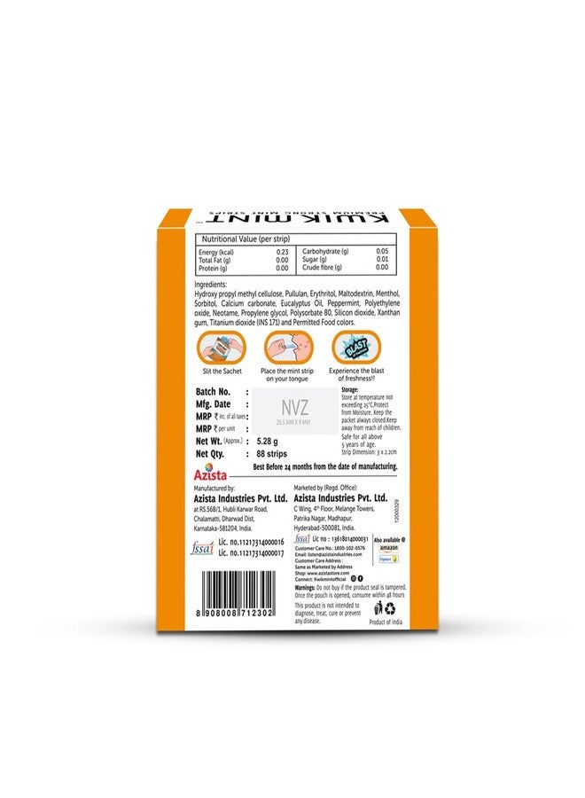 Kwik Mint Kwikmint Premium Strong Sugar-Free Instant Dissolving Mouth Strips | Paper Mint Mouth Freshener for Fresh Breath, Fights Bad Breath - Pack of 1 (88 Strips) - Image 2