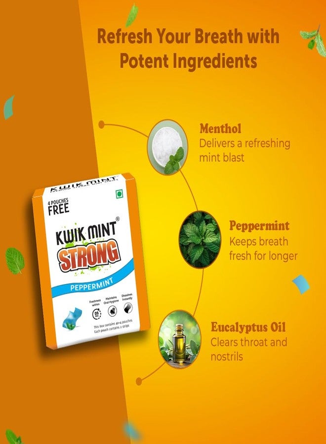 Kwik Mint Kwikmint Premium Strong Sugar-Free Instant Dissolving Mouth Strips | Paper Mint Mouth Freshener for Fresh Breath, Fights Bad Breath - Pack of 1 (88 Strips) - Image 5