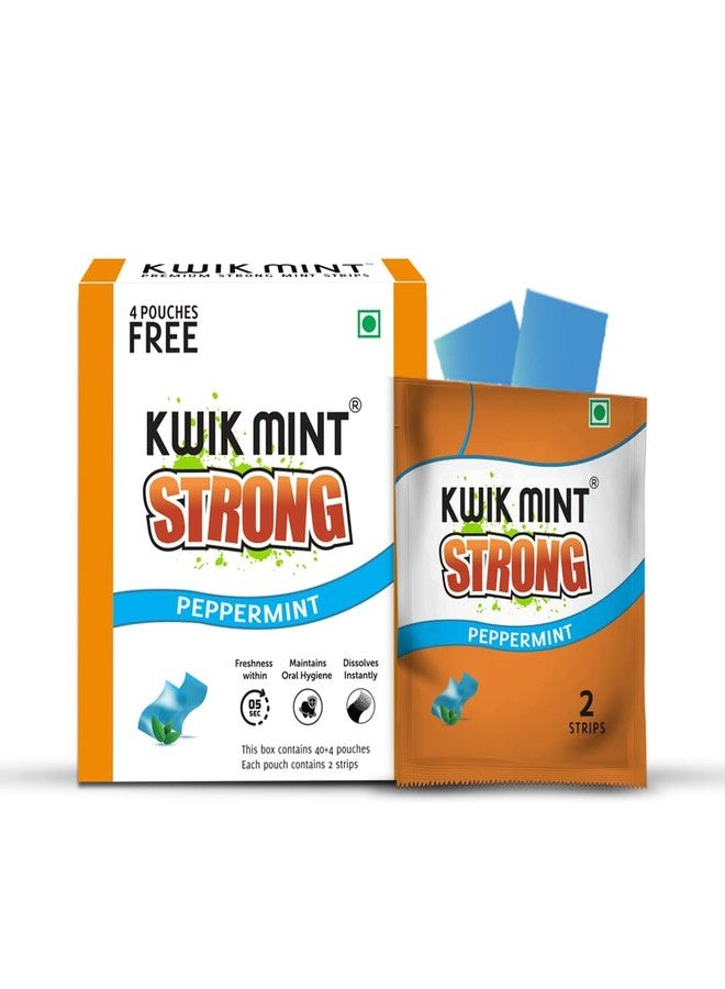 Kwik Mint Kwikmint Premium Strong Sugar-Free Instant Dissolving Mouth Strips | Paper Mint Mouth Freshener for Fresh Breath, Fights Bad Breath - Pack of 1 (88 Strips) - Image 1
