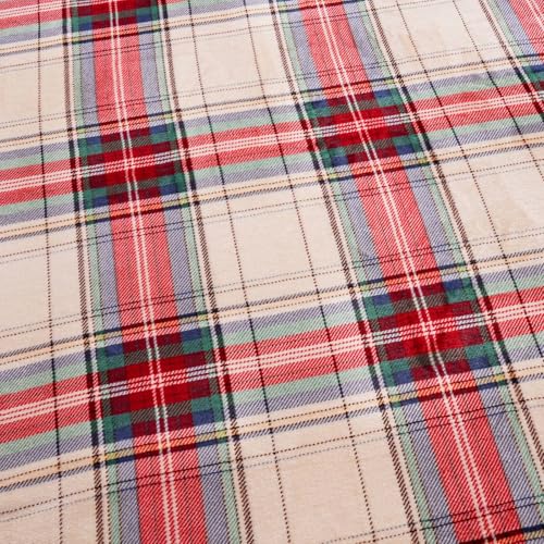 PU MEI Sherpa Fleece Throw Blanket 80" x 90" Reversible Plush Fluffy Large Big Blanket Lattice Flannel Blankets for All Season Use, Chrismas Red - Image 3