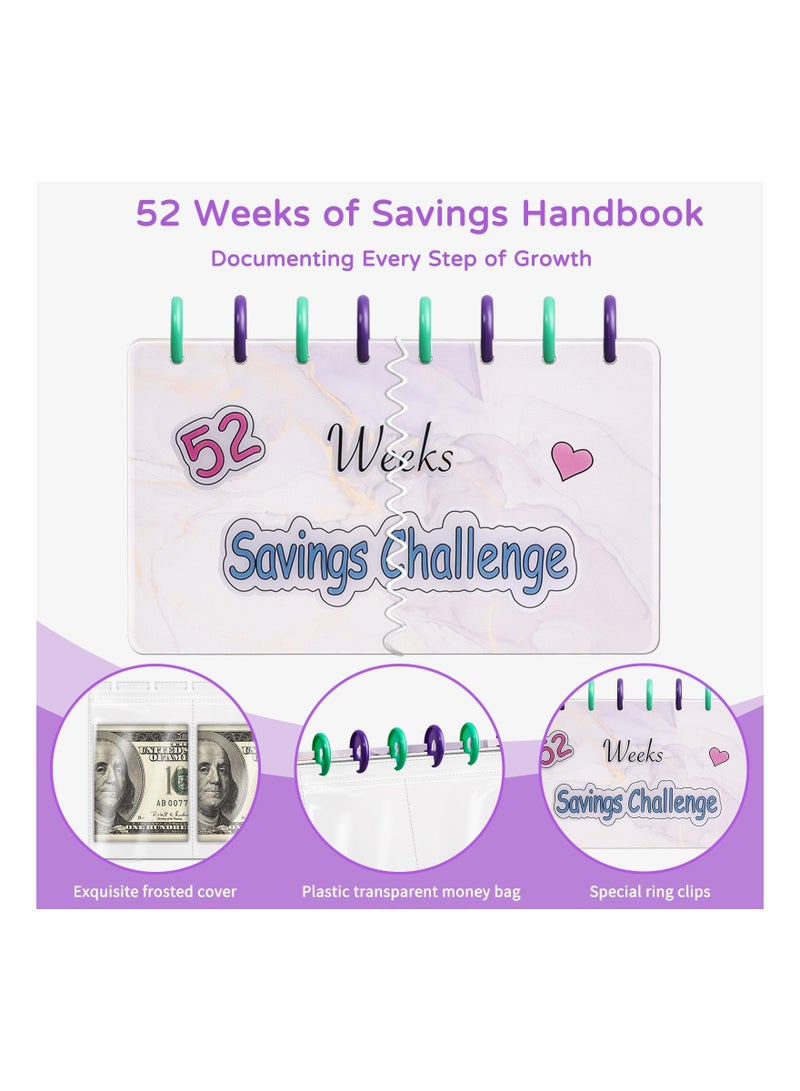 SOLARAE Money Saving Challenge Binder, 52 Week Money Saving Challenge Book, Envelopes Money Saving Challenge Budget Binder, Savings Challenges Binder, Budget Binder with Cash Envelopes, for Home, Office - Image 2