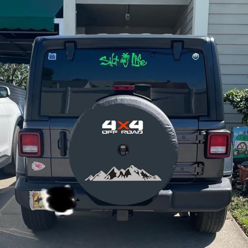 Tribones for Toyota Prado TXL TX, Ford Bronco, Jeep Wrangler Spare Tire Cover with Camera Hole, Spare Wheel Cover with Rear Camera Hole, Tire Cover Protector (XL, 255/75R17, 285/70R17) - Image 3