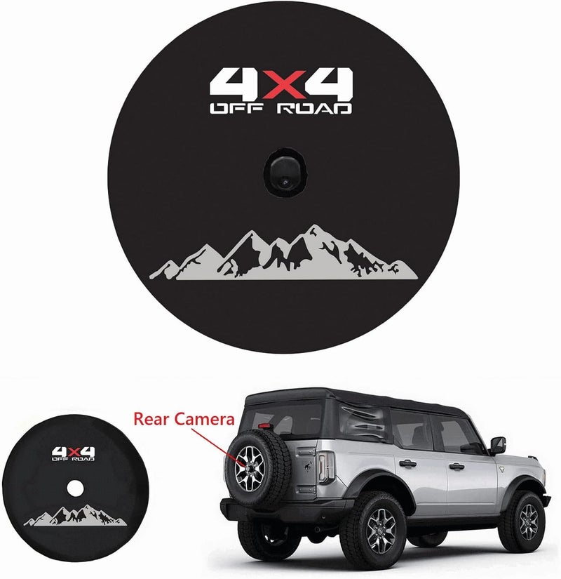 Tribones for Toyota Prado TXL TX, Ford Bronco, Jeep Wrangler Spare Tire Cover with Camera Hole, Spare Wheel Cover with Rear Camera Hole, Tire Cover Protector (XL, 255/75R17, 285/70R17) - Image 4