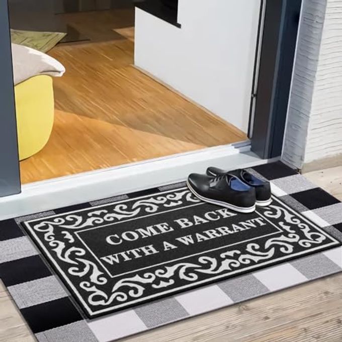 Lzuso Door Mats Welcome Mat Come Back with A Warrant Doormats Outdoor Indoor with Non Slip Rubber Backing Durable Easy to Clean Entrance Funny Mat for Home Farmhouse Patio Front Door Mats - Image 3