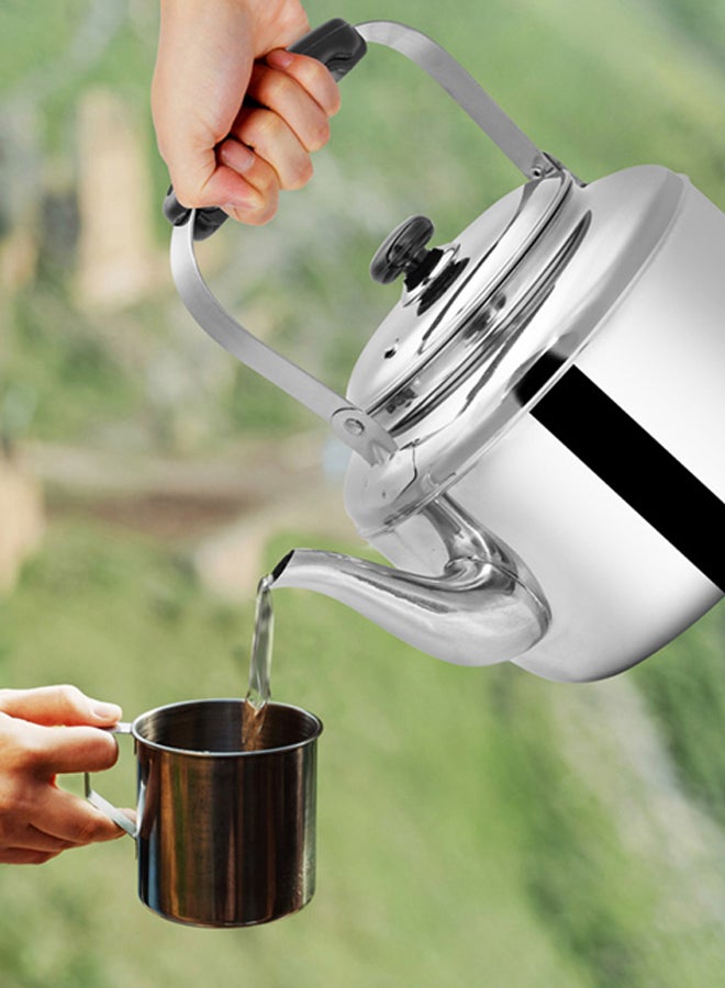 السنيدي ابريق شاي كوري، ابريق شاي ستانلس ستيل، فضي، سعة 6 لتر - Image 3