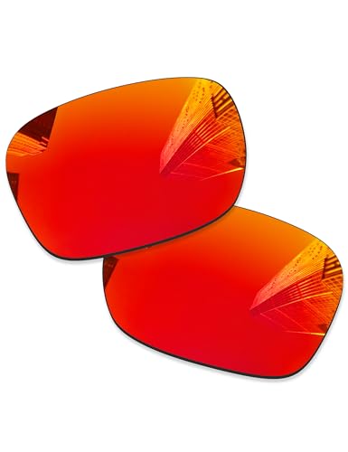 Combine8 2 Pairs Ploarized Replacement Lenses for Oakley Holbrook OO9102/Holbrook Mix OO9384/Holbrook Asian Fit (AF) OO9244 Sunglass - Fire Red + Ice Blue - Image 2