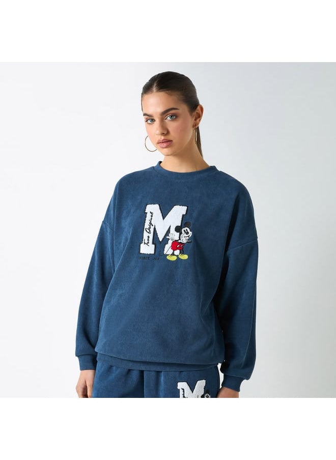 SP Characters Mickey Mouse Print Crew Neck Sweatshirt with Long Sleeves  - Image 1