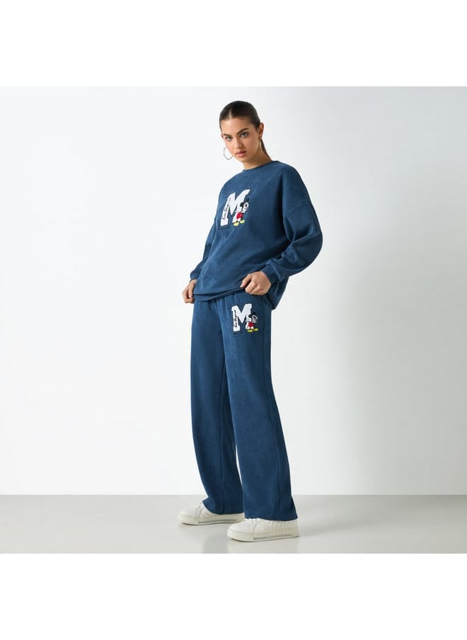 SP Characters Mickey Mouse Print Crew Neck Sweatshirt with Long Sleeves  - Image 2