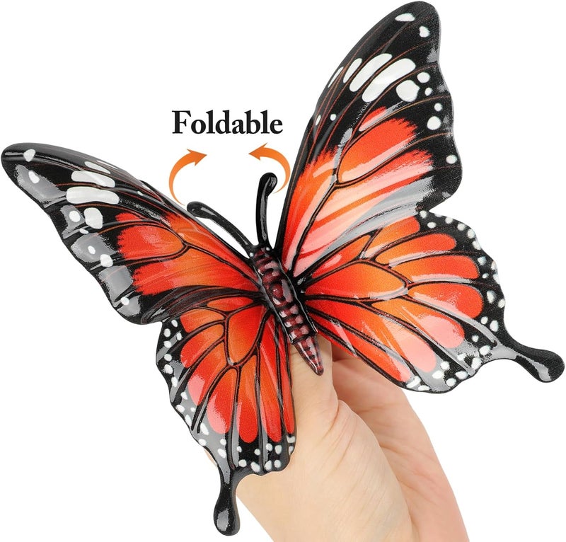 LSFFM 4 Pack Metal Butterfly Decorations, 6.7 in Butterfly Wall Art Sculpture Hanging Decor, Metal Butterflies Outdoor Decor for The Garden, Patio, Fence, Home, and Yard - Image 4