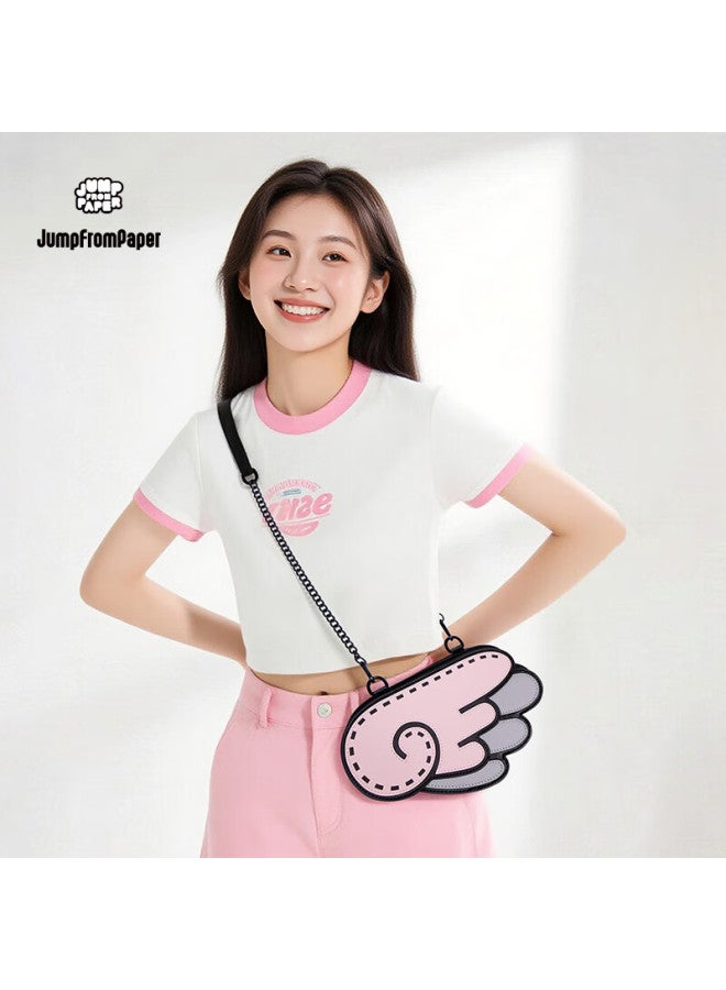 Jumpfrompaper [new Year Gift Wings Anime Manga Crossbody Bag, Cute Jfp Birthday Gift Bag, Pink - Image 2