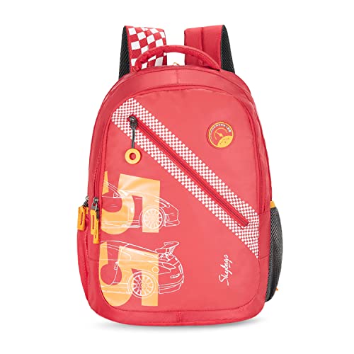 Skybags Casual Backpack 34L with 3 Spacious Compartments, Front Pocket & Built to Last Shoulder Strap | Red | Riddle - Image 1