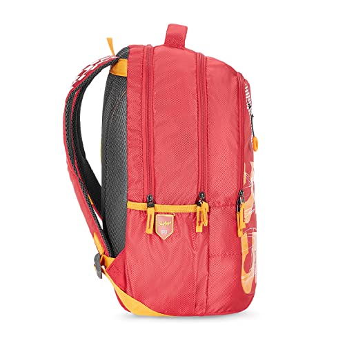 Skybags Casual Backpack 34L with 3 Spacious Compartments, Front Pocket & Built to Last Shoulder Strap | Red | Riddle - Image 4