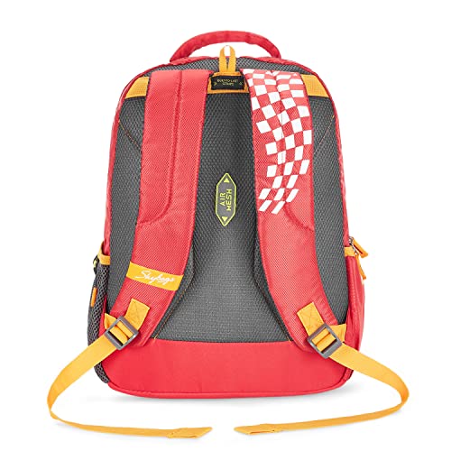 Skybags Casual Backpack 34L with 3 Spacious Compartments, Front Pocket & Built to Last Shoulder Strap | Red | Riddle - Image 5