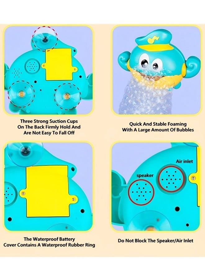 Octopus Bubble Bath Machine Automatic Music Bubble Maker Safe Relaxing Bath Toy for Baby Boys Girls Toddlers Bathtub Play - Image 4