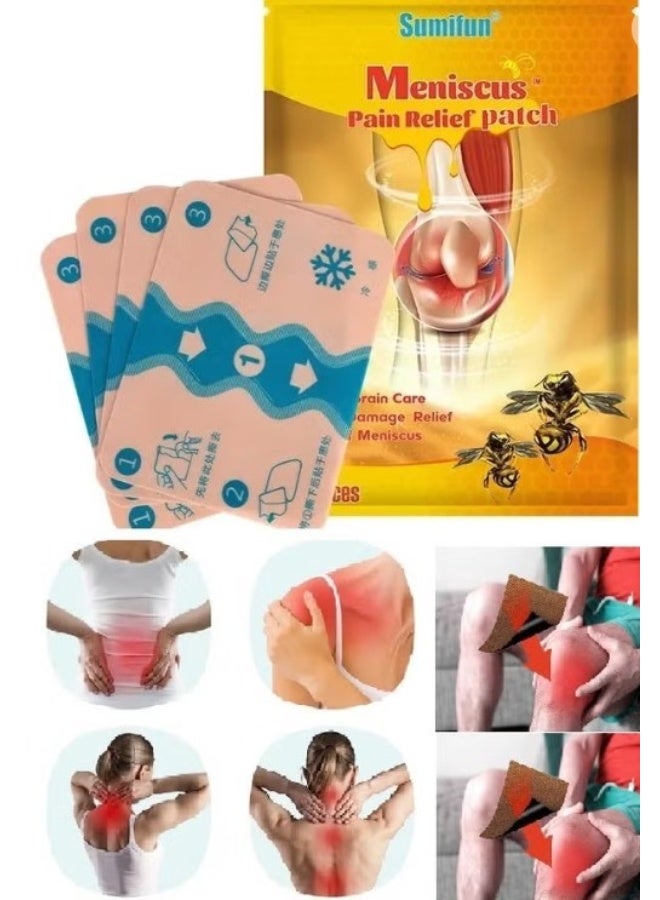Sumifun 4-Piece Bee Venom Knee Pain Relief Patch, Herbal Joint & Arthritis Support, Flexible Adhesive Therapy Patch - Image 1