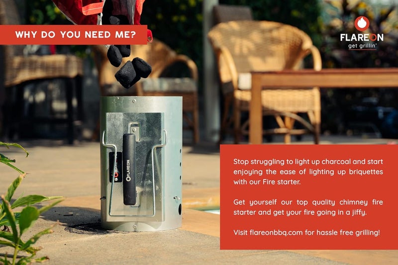 Flareon MIDBURN Barbeque BBQ Charcoal Grill Chimney Fire Starter Lighter Briquette Coal Fire Starter Accessory - Image 5