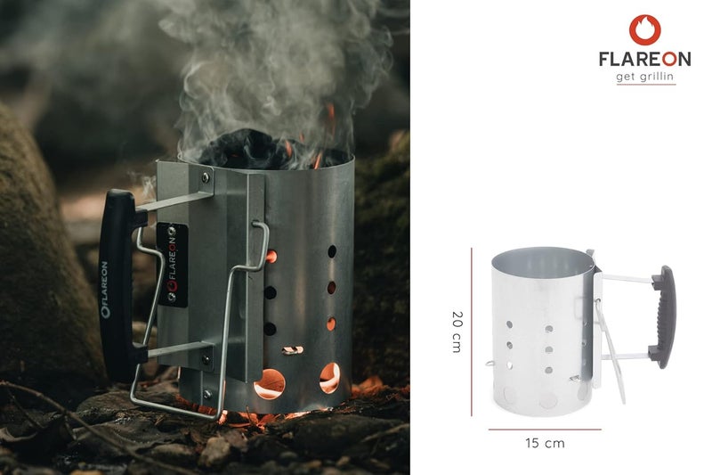 Flareon MIDBURN Barbeque BBQ Charcoal Grill Chimney Fire Starter Lighter Briquette Coal Fire Starter Accessory - Image 3