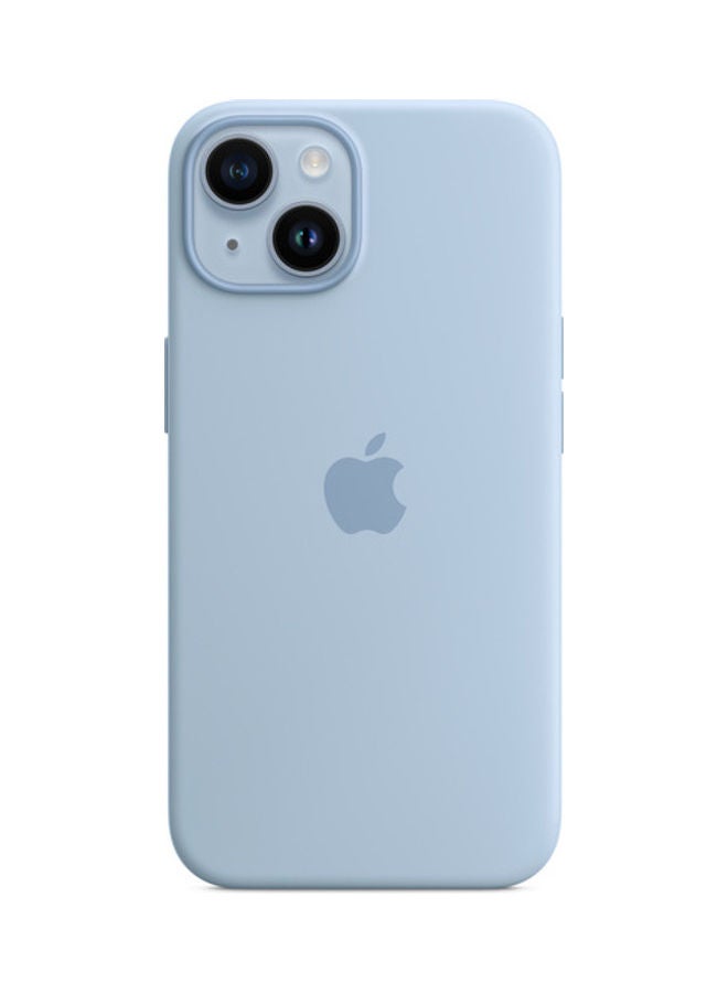 غطاء حماية من السيليكون مع ماج سيف لهاتف آيفون 14 أزرق سماوي
