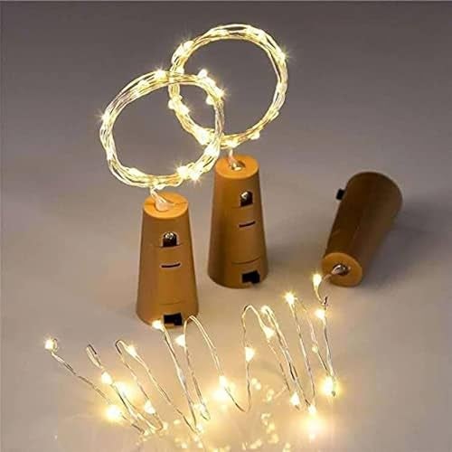 Lexton 20 LED 2 Meter Wine Bottle Cork Lights Copper Wire String Lights - Battery Operated | for Indoor & Outdoor Decorations (Warm White, Pack of 2) - Image 4