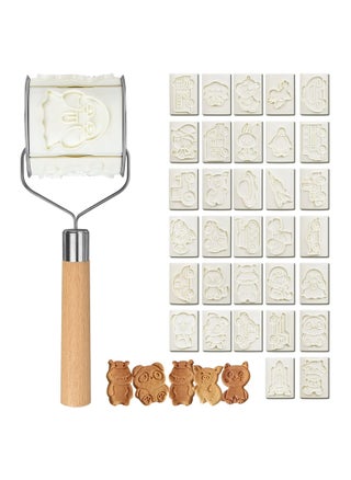 Upgraded Embossing Rolling Pin With 32 3D Animal Cookie Molds, Plastic Cookie Cutters, Engraved Embossed Rolling Pin with Animals for Baking Cookies - pzsku/ZB15D77E25FC7FC20A587Z/45/_/1733716180/9efc724d-3421-46e1-b2be-f56b0463acec
