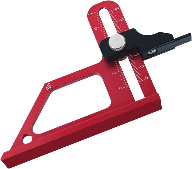Table Saw Height Gauge Aluminum Alloy 0 to 60mm 45° Angle Precision Measuring Tool for Woodworking Saw Blade and Planer Adjustments - Image 3