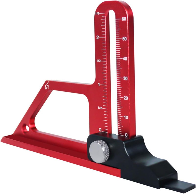 Table Saw Height Gauge Aluminum Alloy 0 to 60mm 45° Angle Precision Measuring Tool for Woodworking Saw Blade and Planer Adjustments - Image 1