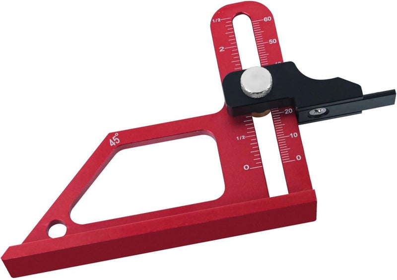 Table Saw Height Gauge Aluminum Alloy 0 to 60mm 45° Angle Precision Measuring Tool for Woodworking Saw Blade and Planer Adjustments - Image 4