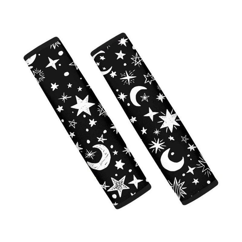 Forchrinse Moon and Star Pattern 2 PCS Auto Seat Belt Cover Strap Shoulder Pad for for Car,Truck,SUV,Backpack,Shoulder Bag