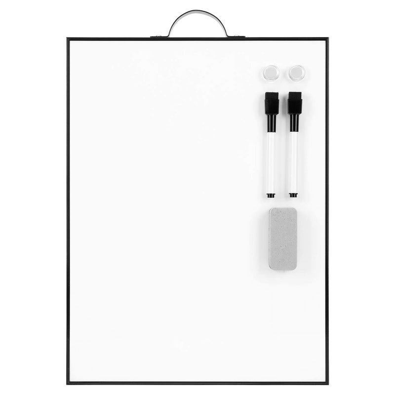 TSJ OFFICE Small White Board - 16" X 12" Portable Black Aluminum Framed Whiteboard, Magnetic Dry Erase Board with a Handle, to Do List Notepad for Office, Home, School - Image 1