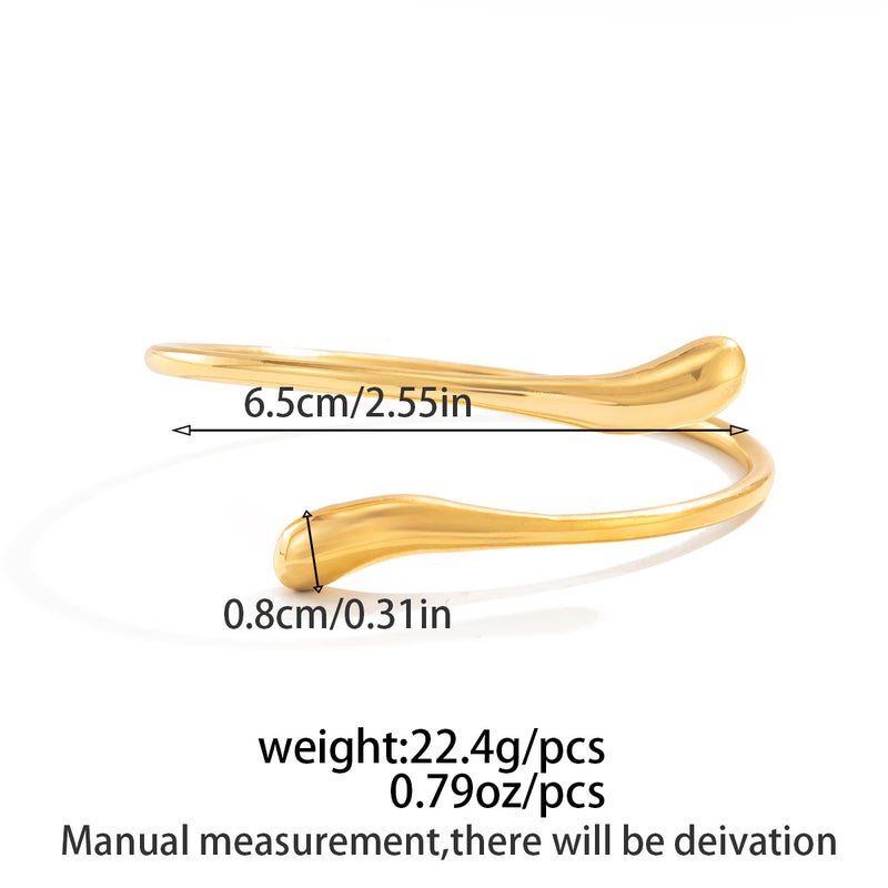 SHIXIN European and American Cross-Border Jewelry: Ins Style Exaggerated Metal Glossy Bracelet with Water Drop Design - Image 1