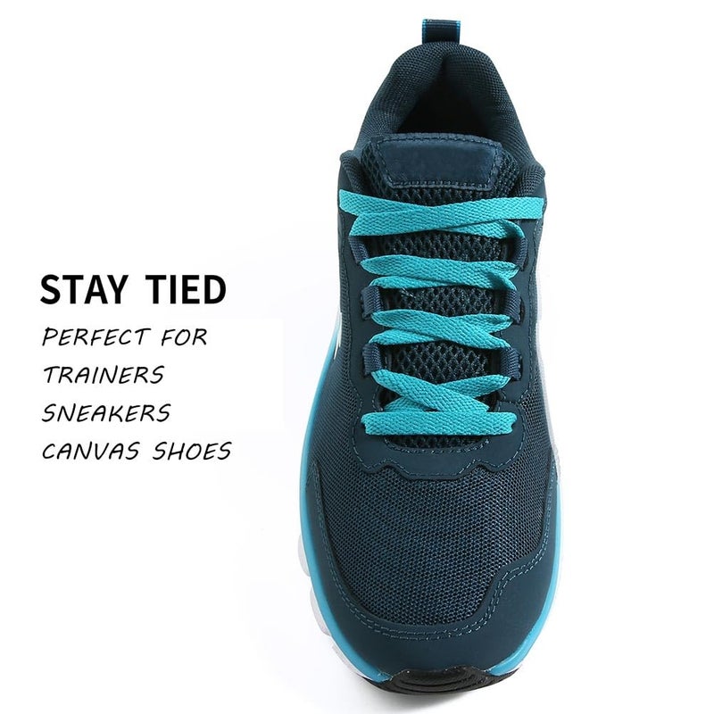 VSUDO 54" Flat Turquoise Blue Shoe Laces for Sneakers, Teal Shoelaces for Sneakers, Replacements Shoe Strings for Women or Men (1 Pair-Turquoise-137CM) - Image 2