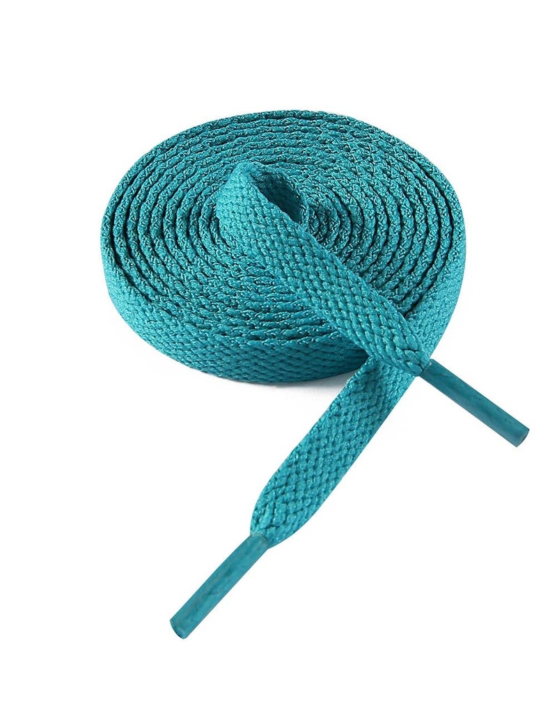 VSUDO 54" Flat Turquoise Blue Shoe Laces for Sneakers, Teal Shoelaces for Sneakers, Replacements Shoe Strings for Women or Men (1 Pair-Turquoise-137CM) - Image 1