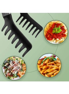 HENIJ HENIJ 3 Pcs Kitchen Tongs for Cooking Silicone Tips BPA Free Nonstick Stainless Steel BBQ Locking Food Tongs for Pasta Salad Steak Frying Serving Black  - Image 4