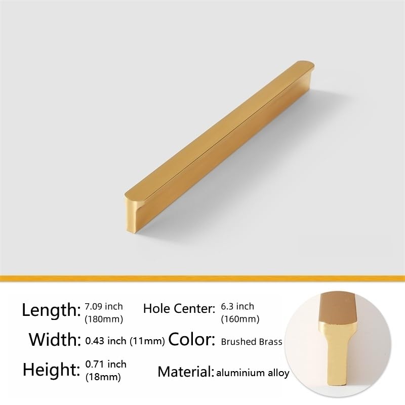 Shozafia 5 Pack Gold Cabinet Pulls Brushed Brass Kitchen Hardware Handles for Dresser Drawers T Shape Cabinet Hardware 709 inchBrushed Gold - Image 3
