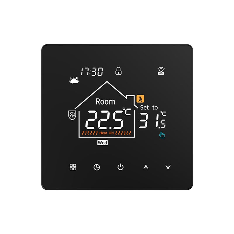 Electric Floor Thermostat 16A: High-Definition Color Touch Screen - Smart Timing Energy-Saving Heating Cable Controller for Home Office Indoor Use - Image 1