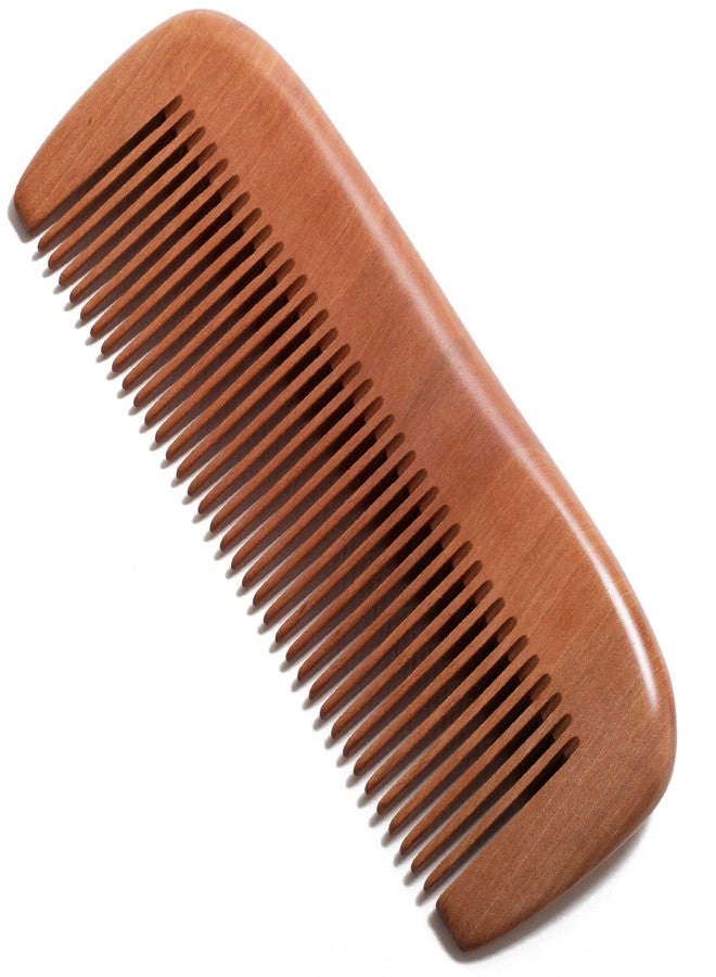 Moreinday Fine Tooth Wooden Comb for Beard and Straight Hair, Peach Wood Comb for Men with Storage Bag - Image 1
