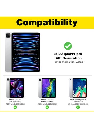غطاء حماية لجهاز iPad Pro 11 بوصة 2022/2021/2020/2018 مع حامل قلم رصاص مع خاصية النوم/الاستيقاظ التلقائي وظهر شفاف لجهاز iPad Pro 11 بوصة الجيل الرابع/الثالث/الثاني/الأول - view 2
