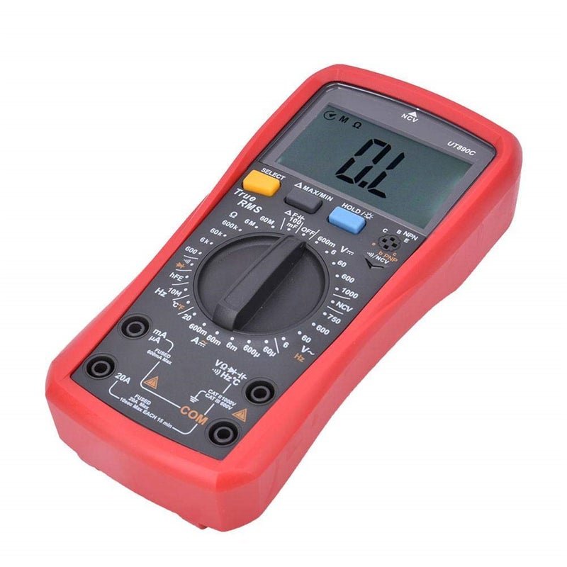 مقياس متعدد الأغراض رقمي UT890C، مقياس كهربائي عالي الدقة متعدد الوظائف، قياس الجهد/التيار المتردد/المباشر/المقاومة/تذكير بانفجار المص熔断器/إنذار التشغيل/إيقاف التشغيل/قياس التردد/تحديد الجهد الكهربائي غير المباشر (NCV)/قياس درجة الحرارة - Image 5