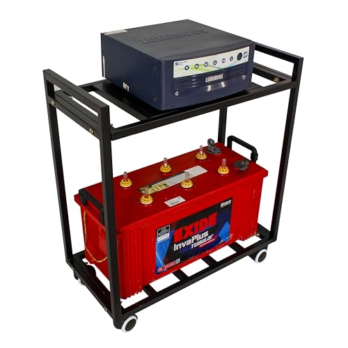 D&V ENGINEERING - Creative in innovation D&V Engineering 2-Tier Metal UPS Inverter Stand with Rolling Caster Wheels | Heavy Duty Mobile Holder for Home, Office, Industrial Use | Max Load 150KG | Fits Single Battery - Image 5