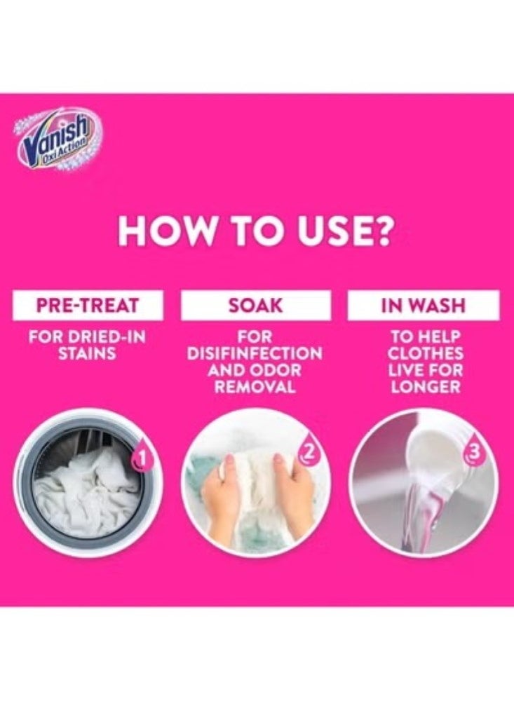 Vanish Whites Fabric Stain Remover Liquid 3X Better Chlorine Bleach Free 1L 1Liters - Image 4