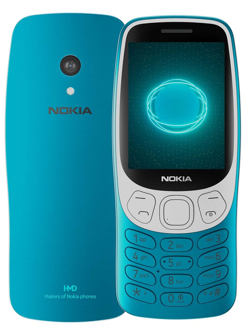 نوكيا هاتف 3210 ثنائي الشريحة باللون الأزرق، وذاكرة وصول عشوائي (RAM) سعة 64 ميجابايت، وذاكرة سعة 128 ميجابايت، يدعم تقنية 4G - إصدار الشرق الأوسط - Image 1