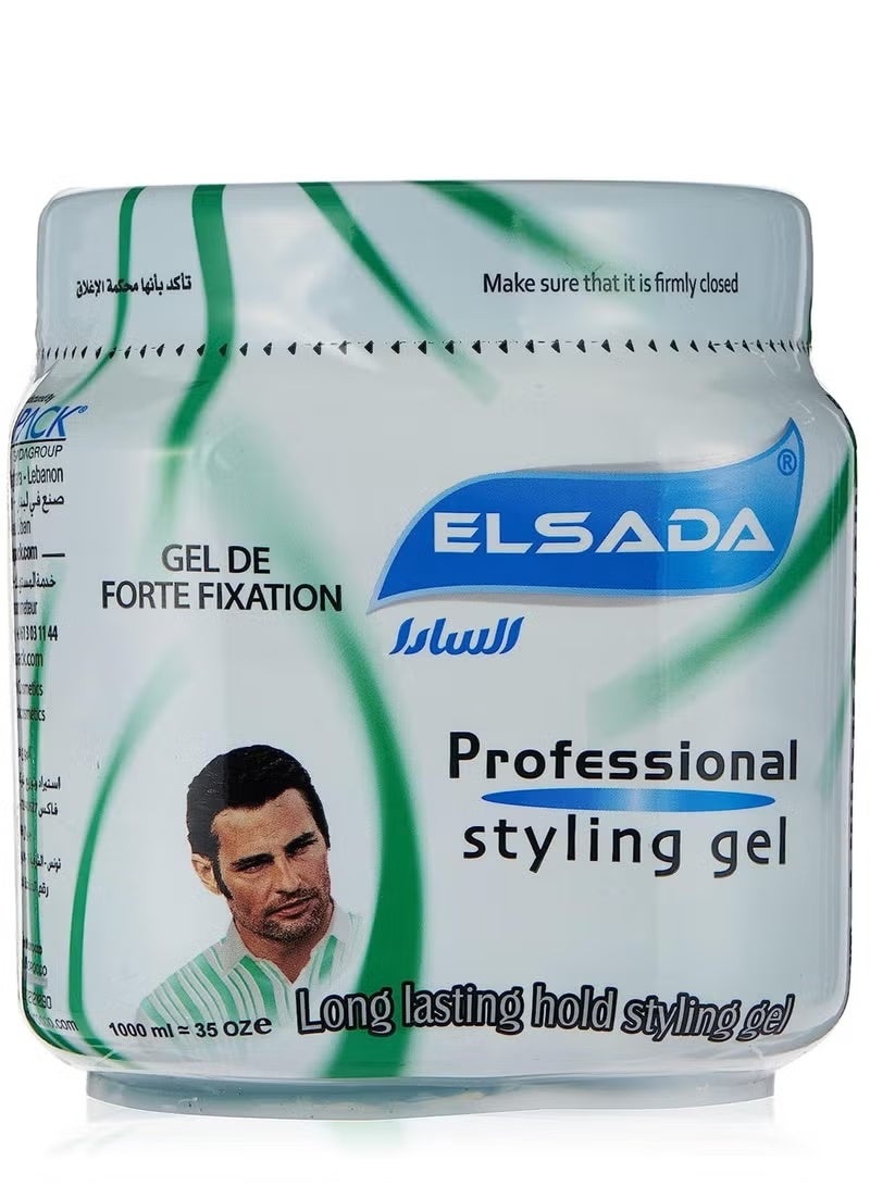 Elsada Professional Styling Gel Long Lasting Hold Hair Styling Green - 1000 ML