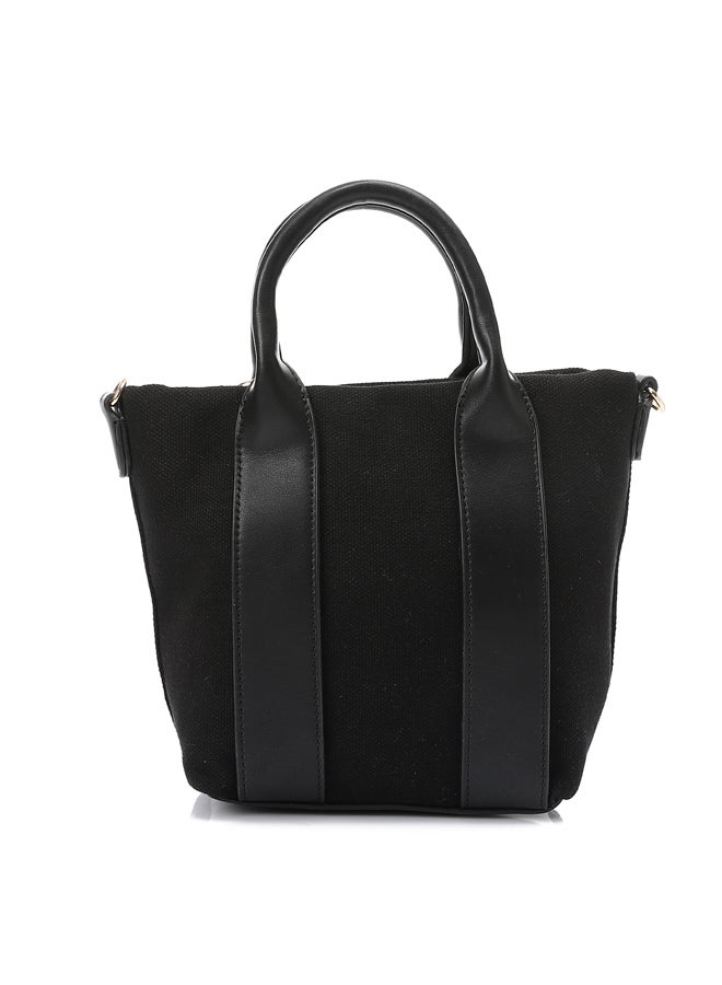 DejaVu One Main Compartment Small Textille Handbag - Black  - Image 2