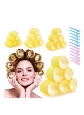 36Pcs Jumbo Hair Rollers Set, 24 Pcs Self Grip Large Hair Rollers & 12 Pieces Duckbill Sectioning Clips, 64mm, 50mm, 40mm, 30mm Rollers for Salon, Barber Hairdressing Hair Styling Accessories - pzsku/ZB15E0892D91C8FBA2AD6Z/45/_/1719205687/59af7839-aaf6-4f48-b430-0e7fdb3176d0