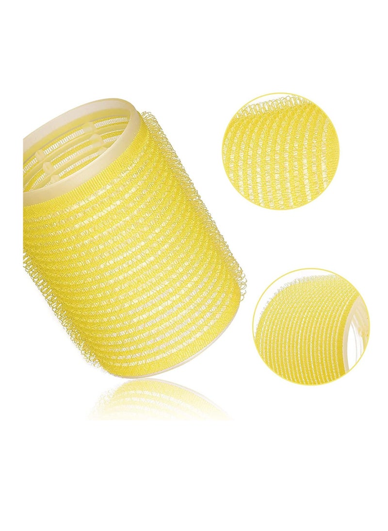 36Pcs Jumbo Hair Rollers Set, 24 Pcs Self Grip Large Hair Rollers & 12 Pieces Duckbill Sectioning Clips, 64mm, 50mm, 40mm, 30mm Rollers for Salon, Barber Hairdressing Hair Styling Accessories