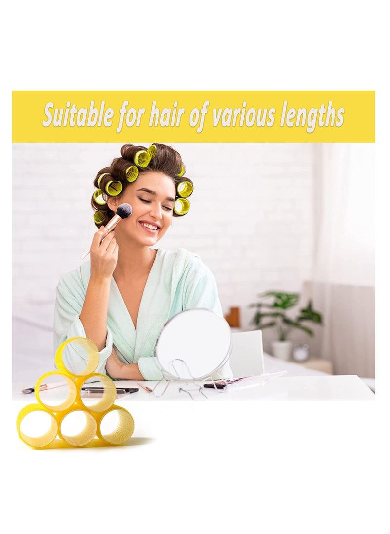 36Pcs Jumbo Hair Rollers Set, 24 Pcs Self Grip Large Hair Rollers & 12 Pieces Duckbill Sectioning Clips, 64mm, 50mm, 40mm, 30mm Rollers for Salon, Barber Hairdressing Hair Styling Accessories